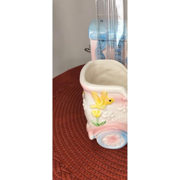 Vintage Nursery Themed Porcelain Music Box Decorative Planter Lot - Picture 16 of 16